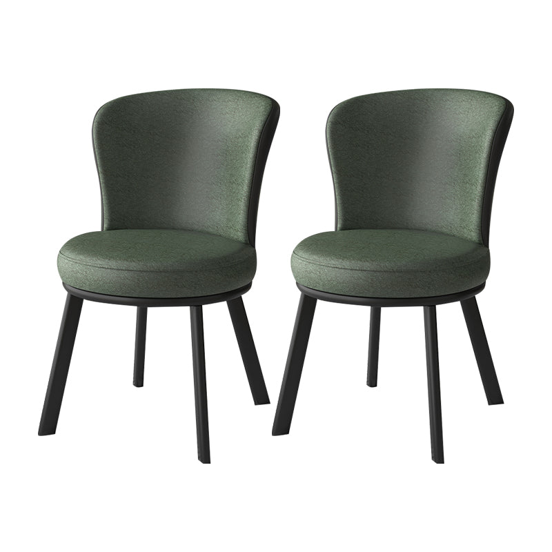 Contemporary Style Dining Room Chairs Kitchen Matte Finish Dining Arm Chairs with Metal Legs Green 2 Piece Set Clearhalo ' kitchen&dining_furn' 'Dining Chairs' 'Dining Tables & Seating' 'dining_chair' 'furn' 'furn_dining_chair' 'Furniture' 'furniture_dining_chair' 'Kitchen & Dining Furniture' 'kitchen' 4055210