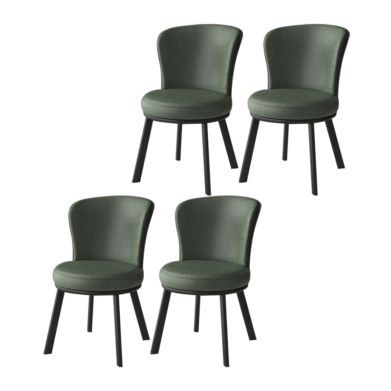 Contemporary Style Dining Room Chairs Kitchen Matte Finish Dining Arm Chairs with Metal Legs Green 4 Piece Set Clearhalo ' kitchen&dining_furn' 'Dining Chairs' 'Dining Tables & Seating' 'dining_chair' 'furn' 'furn_dining_chair' 'Furniture' 'furniture_dining_chair' 'Kitchen & Dining Furniture' 'kitchen' 4055212