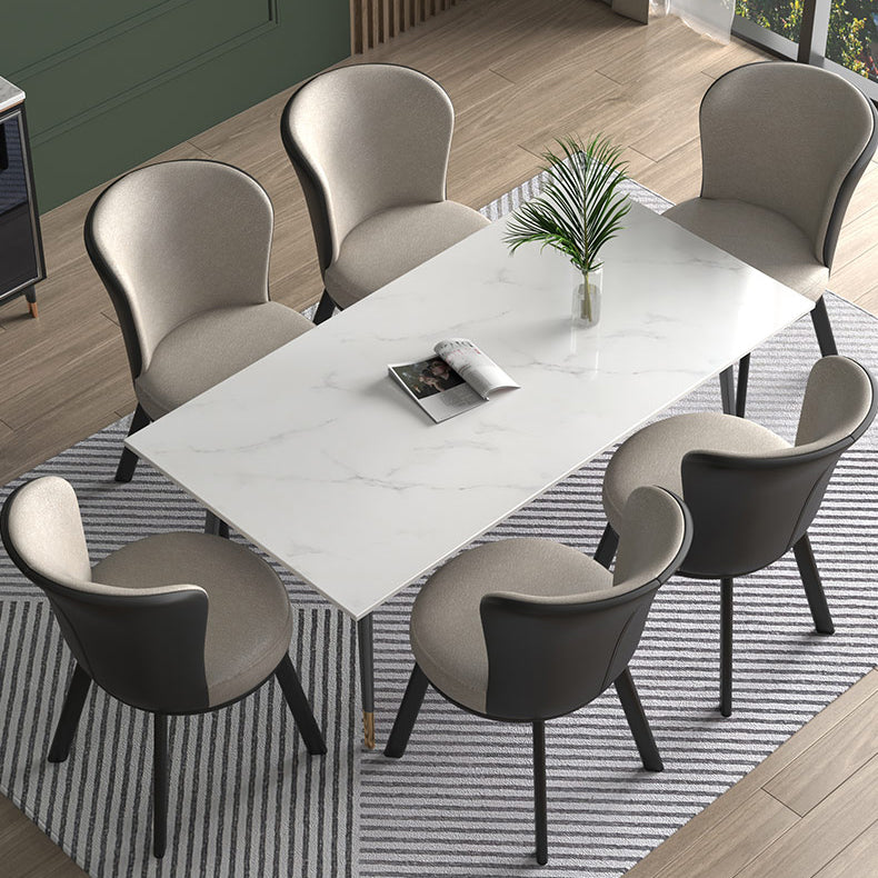 Contemporary Style Dining Room Chairs Kitchen Matte Finish Dining Arm Chairs with Metal Legs Clearhalo ' kitchen&dining_furn' 'Dining Chairs' 'Dining Tables & Seating' 'dining_chair' 'furn' 'furn_dining_chair' 'Furniture' 'furniture_dining_chair' 'Kitchen & Dining Furniture' 'kitchen' 4055213