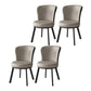 Contemporary Style Dining Room Chairs Kitchen Matte Finish Dining Arm Chairs with Metal Legs Off-White 4 Piece Set Clearhalo ' kitchen&dining_furn' 'Dining Chairs' 'Dining Tables & Seating' 'dining_chair' 'furn' 'furn_dining_chair' 'Furniture' 'furniture_dining_chair' 'Kitchen & Dining Furniture' 'kitchen' 4055218