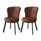 Contemporary Style Dining Room Chairs Kitchen Matte Finish Dining Arm Chairs with Metal Legs Cameo Brown 2 Piece Set Clearhalo ' kitchen&dining_furn' 'Dining Chairs' 'Dining Tables & Seating' 'dining_chair' 'furn' 'furn_dining_chair' 'Furniture' 'furniture_dining_chair' 'Kitchen & Dining Furniture' 'kitchen' 4055221