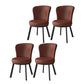 Contemporary Style Dining Room Chairs Kitchen Matte Finish Dining Arm Chairs with Metal Legs Cameo Brown 4 Piece Set Clearhalo ' kitchen&dining_furn' 'Dining Chairs' 'Dining Tables & Seating' 'dining_chair' 'furn' 'furn_dining_chair' 'Furniture' 'furniture_dining_chair' 'Kitchen & Dining Furniture' 'kitchen' 4055223