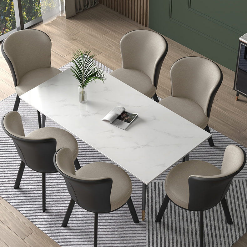 Contemporary Style Dining Room Chairs Kitchen Matte Finish Dining Arm Chairs with Metal Legs Clearhalo ' kitchen&dining_furn' 'Dining Chairs' 'Dining Tables & Seating' 'dining_chair' 'furn' 'furn_dining_chair' 'Furniture' 'furniture_dining_chair' 'Kitchen & Dining Furniture' 'kitchen' 4055226