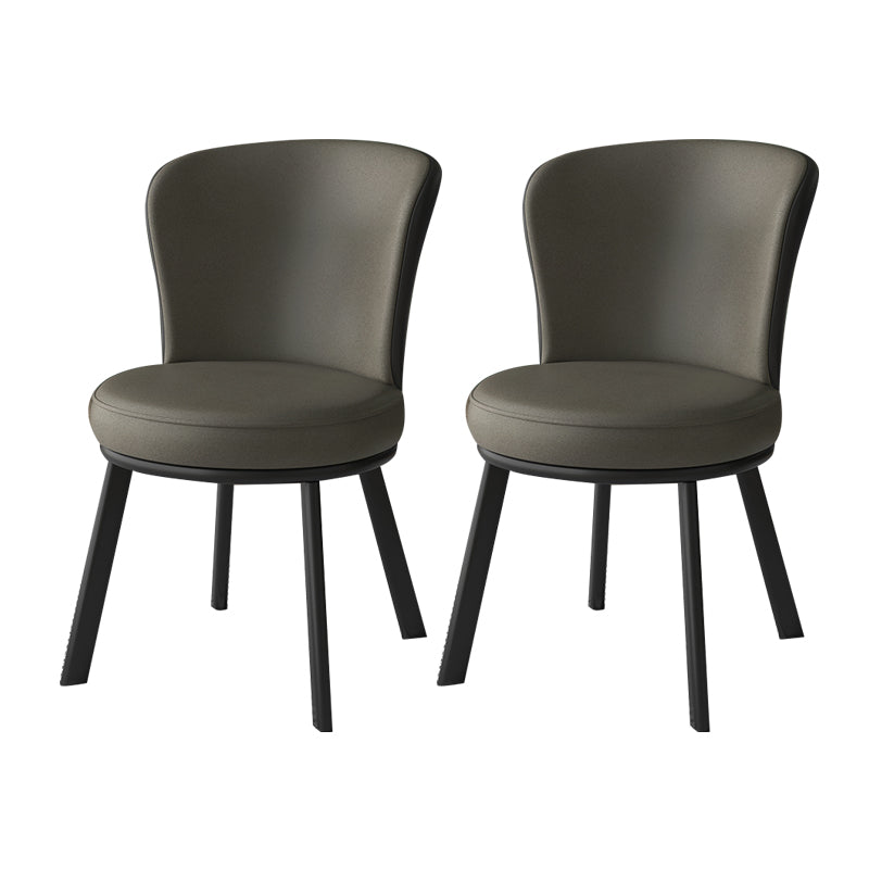 Contemporary Style Dining Room Chairs Kitchen Matte Finish Dining Arm Chairs with Metal Legs Silver Gray 2 Piece Set Clearhalo ' kitchen&dining_furn' 'Dining Chairs' 'Dining Tables & Seating' 'dining_chair' 'furn' 'furn_dining_chair' 'Furniture' 'furniture_dining_chair' 'Kitchen & Dining Furniture' 'kitchen' 4055227