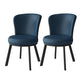 Contemporary Style Dining Room Chairs Kitchen Matte Finish Dining Arm Chairs with Metal Legs Dark Blue 2 Piece Set Clearhalo ' kitchen&dining_furn' 'Dining Chairs' 'Dining Tables & Seating' 'dining_chair' 'furn' 'furn_dining_chair' 'Furniture' 'furniture_dining_chair' 'Kitchen & Dining Furniture' 'kitchen' 4055230