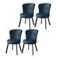 Contemporary Style Dining Room Chairs Kitchen Matte Finish Dining Arm Chairs with Metal Legs Dark Blue 4 Piece Set Clearhalo ' kitchen&dining_furn' 'Dining Chairs' 'Dining Tables & Seating' 'dining_chair' 'furn' 'furn_dining_chair' 'Furniture' 'furniture_dining_chair' 'Kitchen & Dining Furniture' 'kitchen' 4055231