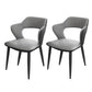 Modern Style Metal Dining Chairs Dining Open Back Arm Side Chair for Kitchen Light Gray 2 Piece Set Clearhalo ' kitchen&dining_furn' 'Dining Chairs' 'Dining Tables & Seating' 'dining_chair' 'furn' 'furn_dining_chair' 'Furniture' 'furniture_dining_chair' 'Kitchen & Dining Furniture' 'kitchen' 4055241