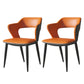 Modern Style Metal Dining Chairs Dining Open Back Arm Side Chair for Kitchen Orange 2 Piece Set Clearhalo ' kitchen&dining_furn' 'Dining Chairs' 'Dining Tables & Seating' 'dining_chair' 'furn' 'furn_dining_chair' 'Furniture' 'furniture_dining_chair' 'Kitchen & Dining Furniture' 'kitchen' 4055247