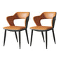 Modern Style Metal Dining Chairs Dining Open Back Arm Side Chair for Kitchen Brown 2 Piece Set Clearhalo ' kitchen&dining_furn' 'Dining Chairs' 'Dining Tables & Seating' 'dining_chair' 'furn' 'furn_dining_chair' 'Furniture' 'furniture_dining_chair' 'Kitchen & Dining Furniture' 'kitchen' 4055254