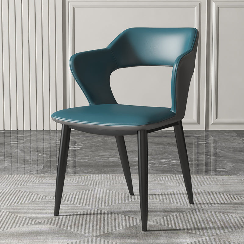 Modern Style Metal Dining Chairs Dining Open Back Arm Side Chair for Kitchen Blue 1 Piece Clearhalo ' kitchen&dining_furn' 'Dining Chairs' 'Dining Tables & Seating' 'dining_chair' 'furn' 'furn_dining_chair' 'Furniture' 'furniture_dining_chair' 'Kitchen & Dining Furniture' 'kitchen' 4055256