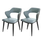 Modern Style Metal Dining Chairs Dining Open Back Arm Side Chair for Kitchen Light Blue 2 Piece Set Clearhalo ' kitchen&dining_furn' 'Dining Chairs' 'Dining Tables & Seating' 'dining_chair' 'furn' 'furn_dining_chair' 'Furniture' 'furniture_dining_chair' 'Kitchen & Dining Furniture' 'kitchen' 4055260