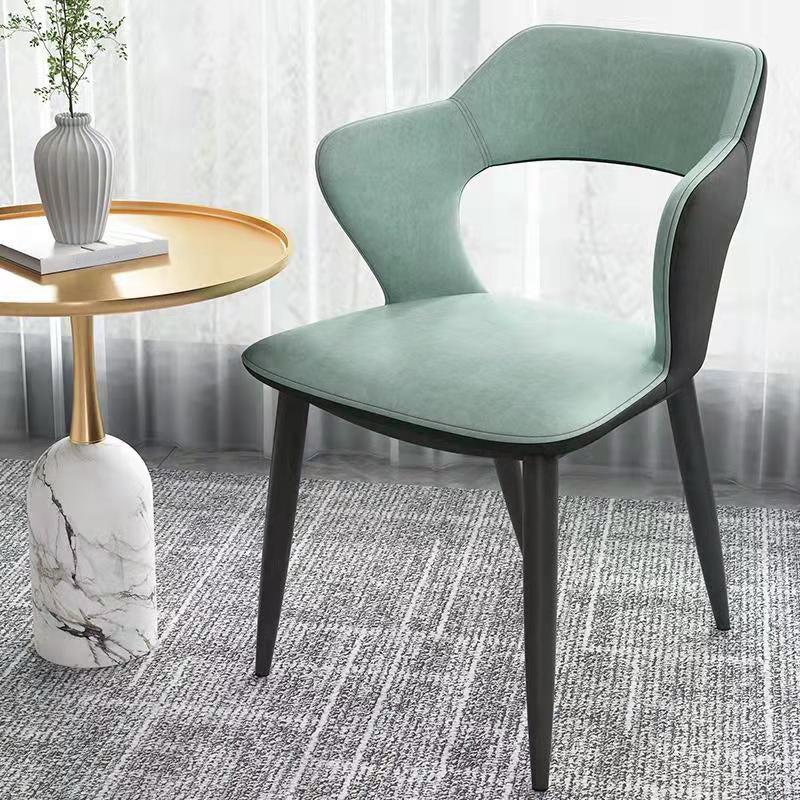 Modern Style Metal Dining Chairs Dining Open Back Arm Side Chair for Kitchen Green 1 Piece Clearhalo ' kitchen&dining_furn' 'Dining Chairs' 'Dining Tables & Seating' 'dining_chair' 'furn' 'furn_dining_chair' 'Furniture' 'furniture_dining_chair' 'Kitchen & Dining Furniture' 'kitchen' 4055265