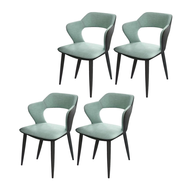 Modern Style Metal Dining Chairs Dining Open Back Arm Side Chair for Kitchen Green 4 Piece Set Clearhalo ' kitchen&dining_furn' 'Dining Chairs' 'Dining Tables & Seating' 'dining_chair' 'furn' 'furn_dining_chair' 'Furniture' 'furniture_dining_chair' 'Kitchen & Dining Furniture' 'kitchen' 4055267