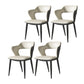 Modern Style Metal Dining Chairs Dining Open Back Arm Side Chair for Kitchen Gray-White 4 Piece Set Clearhalo ' kitchen&dining_furn' 'Dining Chairs' 'Dining Tables & Seating' 'dining_chair' 'furn' 'furn_dining_chair' 'Furniture' 'furniture_dining_chair' 'Kitchen & Dining Furniture' 'kitchen' 4055276