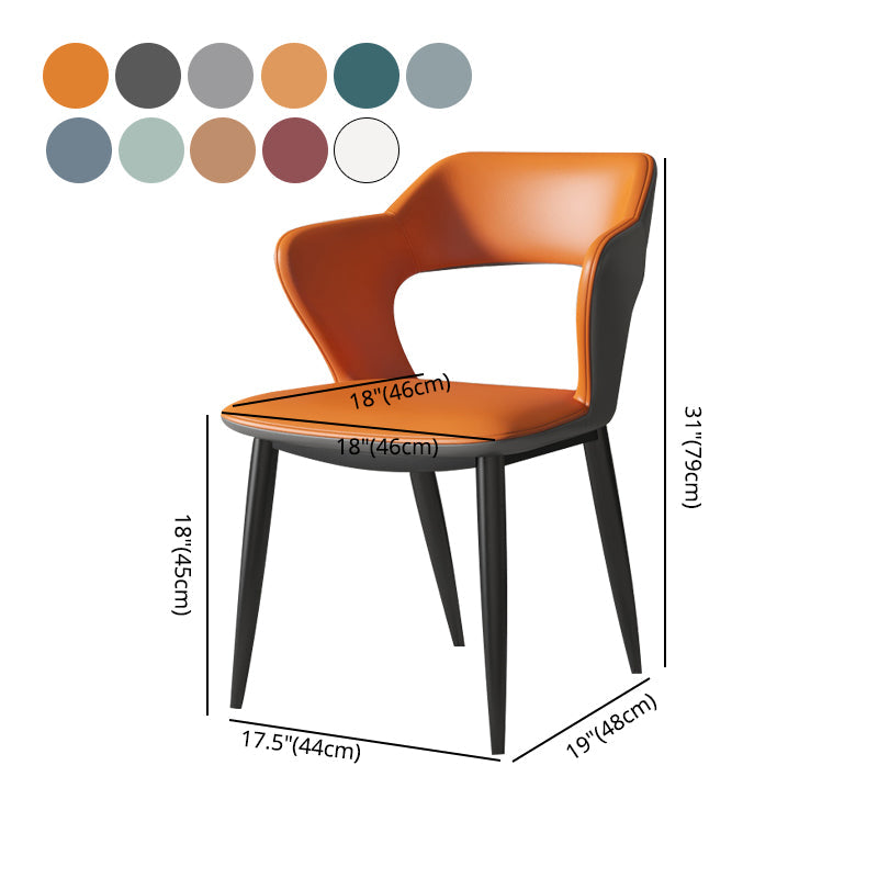 Modern Style Metal Dining Chairs Dining Open Back Arm Side Chair for Kitchen Clearhalo ' kitchen&dining_furn' 'Dining Chairs' 'Dining Tables & Seating' 'dining_chair' 'furn' 'furn_dining_chair' 'Furniture' 'furniture_dining_chair' 'Kitchen & Dining Furniture' 'kitchen' 4055277