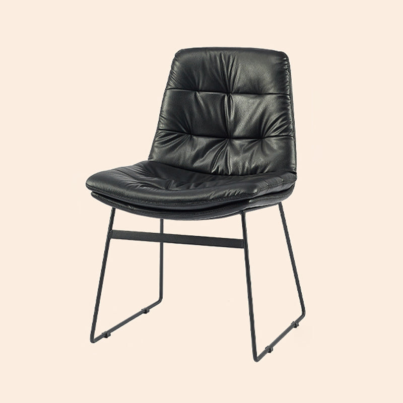 Contemporary Style Dining Room Chairs Kitchen Dining Arm Chairs with Metal Legs Black 1 Piece Clearhalo ' kitchen&dining_furn' 'Dining Chairs' 'Dining Tables & Seating' 'dining_chair' 'furn' 'furn_dining_chair' 'Furniture' 'furniture_dining_chair' 'Kitchen & Dining Furniture' 'kitchen' 4055284