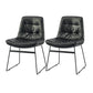Contemporary Style Dining Room Chairs Kitchen Dining Arm Chairs with Metal Legs Black 2 Piece Set Clearhalo ' kitchen&dining_furn' 'Dining Chairs' 'Dining Tables & Seating' 'dining_chair' 'furn' 'furn_dining_chair' 'Furniture' 'furniture_dining_chair' 'Kitchen & Dining Furniture' 'kitchen' 4055287