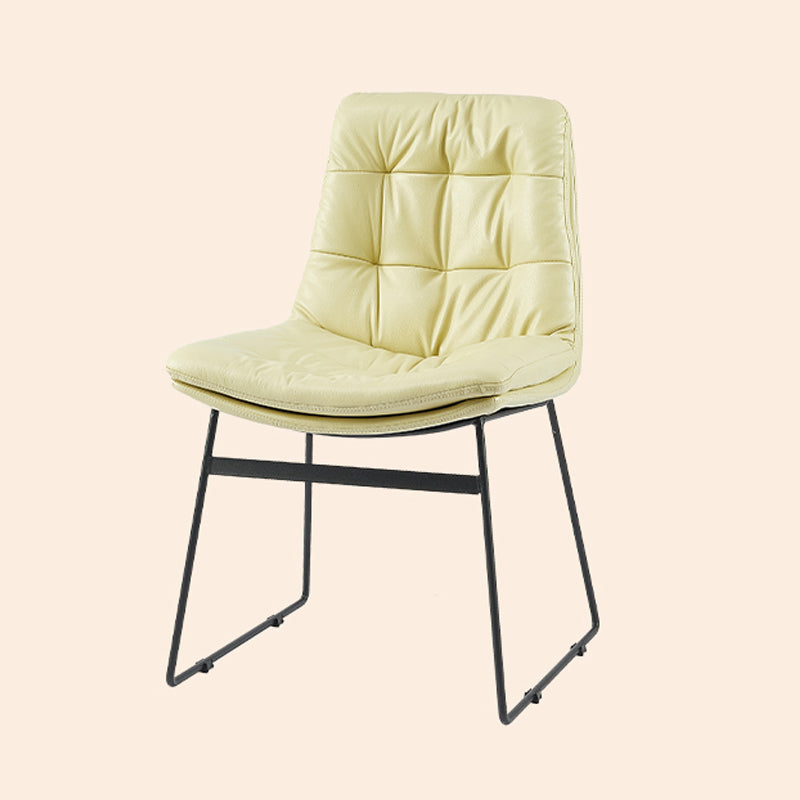 Contemporary Style Dining Room Chairs Kitchen Dining Arm Chairs with Metal Legs Off-White 1 Piece Clearhalo ' kitchen&dining_furn' 'Dining Chairs' 'Dining Tables & Seating' 'dining_chair' 'furn' 'furn_dining_chair' 'Furniture' 'furniture_dining_chair' 'Kitchen & Dining Furniture' 'kitchen' 4055290