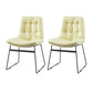 Contemporary Style Dining Room Chairs Kitchen Dining Arm Chairs with Metal Legs Off-White 2 Piece Set Clearhalo ' kitchen&dining_furn' 'Dining Chairs' 'Dining Tables & Seating' 'dining_chair' 'furn' 'furn_dining_chair' 'Furniture' 'furniture_dining_chair' 'Kitchen & Dining Furniture' 'kitchen' 4055293