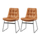 Contemporary Style Dining Room Chairs Kitchen Dining Arm Chairs with Metal Legs Brown 2 Piece Set Clearhalo ' kitchen&dining_furn' 'Dining Chairs' 'Dining Tables & Seating' 'dining_chair' 'furn' 'furn_dining_chair' 'Furniture' 'furniture_dining_chair' 'Kitchen & Dining Furniture' 'kitchen' 4055299