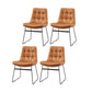 Contemporary Style Dining Room Chairs Kitchen Dining Arm Chairs with Metal Legs Brown 4 Piece Set Clearhalo ' kitchen&dining_furn' 'Dining Chairs' 'Dining Tables & Seating' 'dining_chair' 'furn' 'furn_dining_chair' 'Furniture' 'furniture_dining_chair' 'Kitchen & Dining Furniture' 'kitchen' 4055300