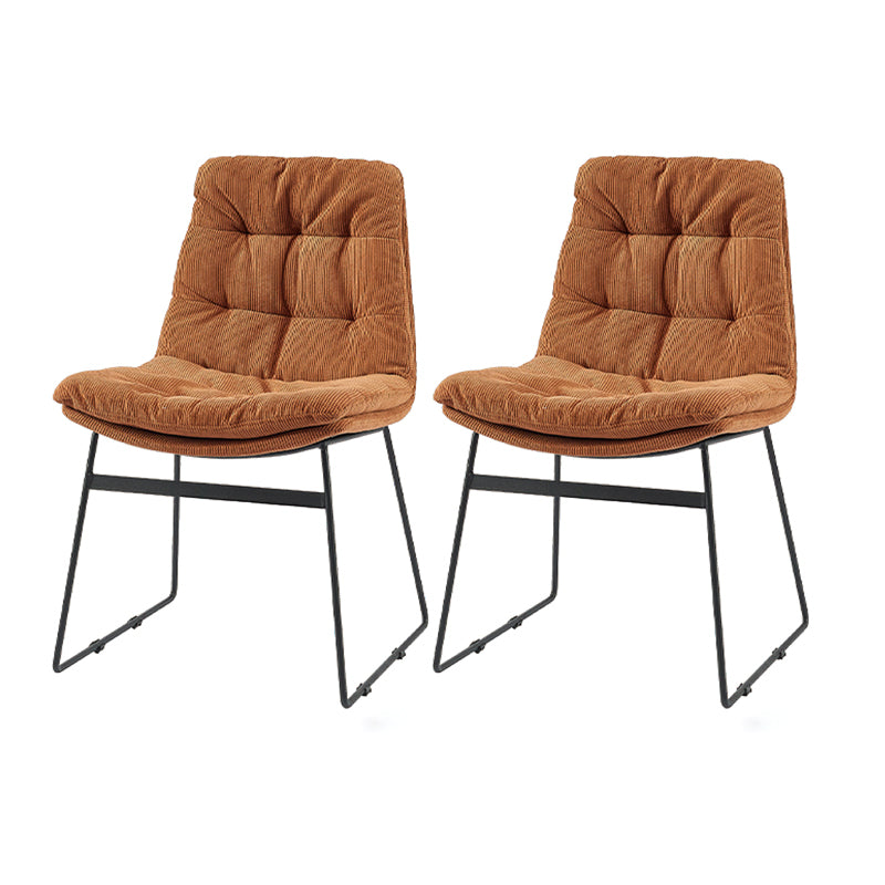 Contemporary Style Dining Room Chairs Kitchen Dining Arm Chairs with Metal Legs Dark Brown 2 Piece Set Clearhalo ' kitchen&dining_furn' 'Dining Chairs' 'Dining Tables & Seating' 'dining_chair' 'furn' 'furn_dining_chair' 'Furniture' 'furniture_dining_chair' 'Kitchen & Dining Furniture' 'kitchen' 4055302