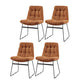 Contemporary Style Dining Room Chairs Kitchen Dining Arm Chairs with Metal Legs Dark Brown 4 Piece Set Clearhalo ' kitchen&dining_furn' 'Dining Chairs' 'Dining Tables & Seating' 'dining_chair' 'furn' 'furn_dining_chair' 'Furniture' 'furniture_dining_chair' 'Kitchen & Dining Furniture' 'kitchen' 4055303