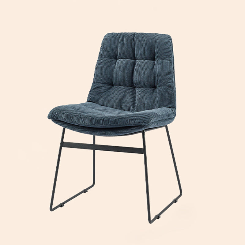 Contemporary Style Dining Room Chairs Kitchen Dining Arm Chairs with Metal Legs Dark Blue 1 Piece Clearhalo ' kitchen&dining_furn' 'Dining Chairs' 'Dining Tables & Seating' 'dining_chair' 'furn' 'furn_dining_chair' 'Furniture' 'furniture_dining_chair' 'Kitchen & Dining Furniture' 'kitchen' 4055307