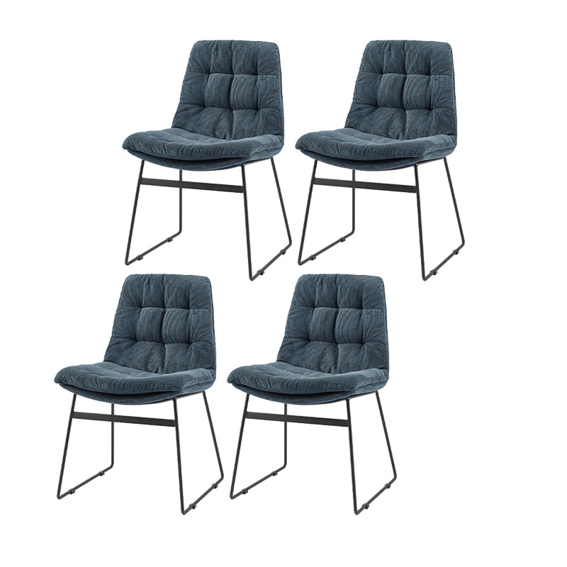 Contemporary Style Dining Room Chairs Kitchen Dining Arm Chairs with Metal Legs Dark Blue 4 Piece Set Clearhalo ' kitchen&dining_furn' 'Dining Chairs' 'Dining Tables & Seating' 'dining_chair' 'furn' 'furn_dining_chair' 'Furniture' 'furniture_dining_chair' 'Kitchen & Dining Furniture' 'kitchen' 4055309