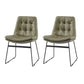 Contemporary Style Dining Room Chairs Kitchen Dining Arm Chairs with Metal Legs Dark Gray 2 Piece Set Clearhalo ' kitchen&dining_furn' 'Dining Chairs' 'Dining Tables & Seating' 'dining_chair' 'furn' 'furn_dining_chair' 'Furniture' 'furniture_dining_chair' 'Kitchen & Dining Furniture' 'kitchen' 4055311