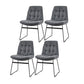 Contemporary Style Dining Room Chairs Kitchen Dining Arm Chairs with Metal Legs Grey 4 Piece Set Clearhalo ' kitchen&dining_furn' 'Dining Chairs' 'Dining Tables & Seating' 'dining_chair' 'furn' 'furn_dining_chair' 'Furniture' 'furniture_dining_chair' 'Kitchen & Dining Furniture' 'kitchen' 4055315