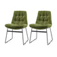 Contemporary Style Dining Room Chairs Kitchen Dining Arm Chairs with Metal Legs Green 2 Piece Set Clearhalo ' kitchen&dining_furn' 'Dining Chairs' 'Dining Tables & Seating' 'dining_chair' 'furn' 'furn_dining_chair' 'Furniture' 'furniture_dining_chair' 'Kitchen & Dining Furniture' 'kitchen' 4055317