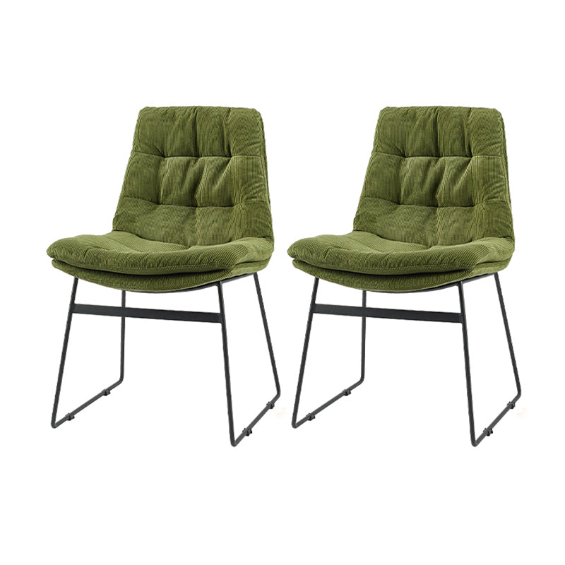 Contemporary Style Dining Room Chairs Kitchen Dining Arm Chairs with Metal Legs Green 2 Piece Set Clearhalo ' kitchen&dining_furn' 'Dining Chairs' 'Dining Tables & Seating' 'dining_chair' 'furn' 'furn_dining_chair' 'Furniture' 'furniture_dining_chair' 'Kitchen & Dining Furniture' 'kitchen' 4055317