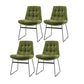Contemporary Style Dining Room Chairs Kitchen Dining Arm Chairs with Metal Legs Green 4 Piece Set Clearhalo ' kitchen&dining_furn' 'Dining Chairs' 'Dining Tables & Seating' 'dining_chair' 'furn' 'furn_dining_chair' 'Furniture' 'furniture_dining_chair' 'Kitchen & Dining Furniture' 'kitchen' 4055318