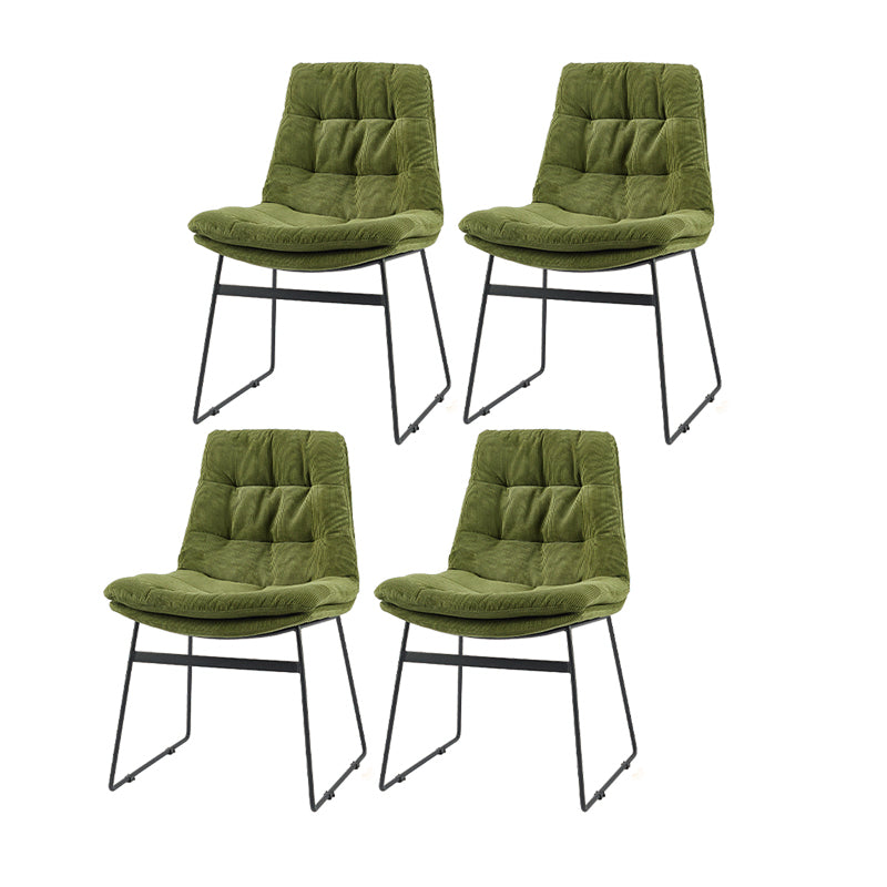 Contemporary Style Dining Room Chairs Kitchen Dining Arm Chairs with Metal Legs Green 4 Piece Set Clearhalo ' kitchen&dining_furn' 'Dining Chairs' 'Dining Tables & Seating' 'dining_chair' 'furn' 'furn_dining_chair' 'Furniture' 'furniture_dining_chair' 'Kitchen & Dining Furniture' 'kitchen' 4055318