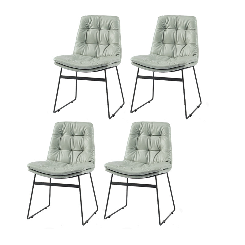 Contemporary Style Dining Room Chairs Kitchen Dining Arm Chairs with Metal Legs Light Gray 4 Piece Set Clearhalo ' kitchen&dining_furn' 'Dining Chairs' 'Dining Tables & Seating' 'dining_chair' 'furn' 'furn_dining_chair' 'Furniture' 'furniture_dining_chair' 'Kitchen & Dining Furniture' 'kitchen' 4055321