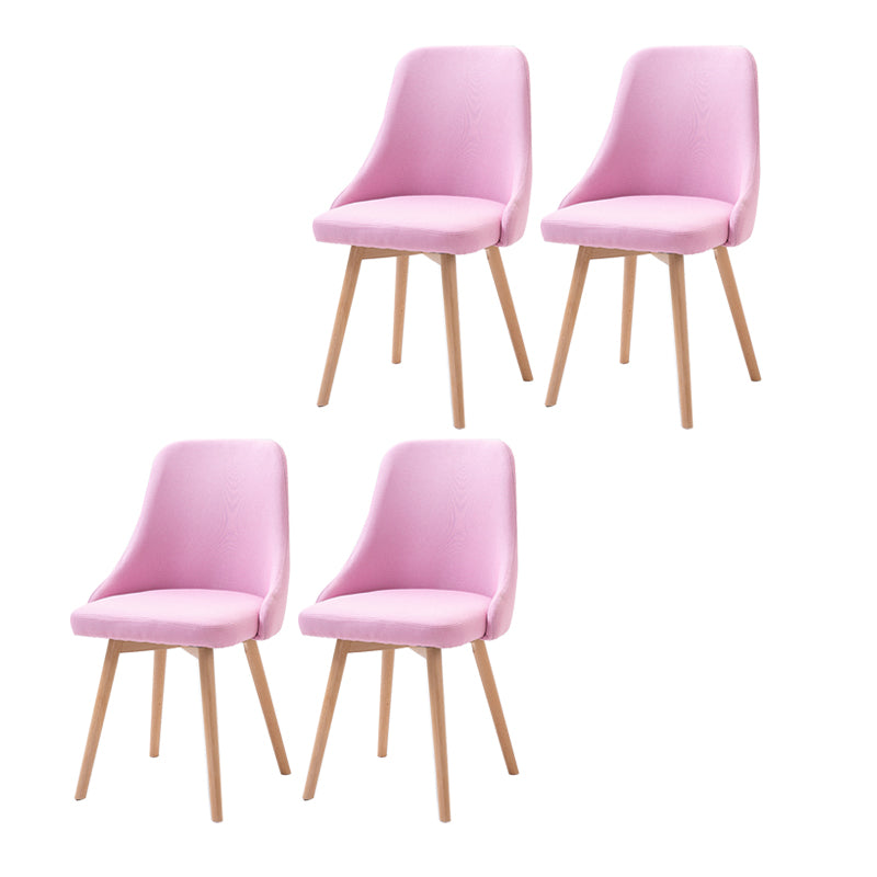Upholstered Scandinavian Home Side Chair Matte Finish Parsons Dining Chair Pink 4 Piece Set Clearhalo ' kitchen&dining_furn' 'Dining Chairs' 'Dining Tables & Seating' 'dining_chair' 'furn' 'furn_dining_chair' 'Furniture' 'furniture_dining_chair' 'Kitchen & Dining Furniture' 'kitchen' 4055342