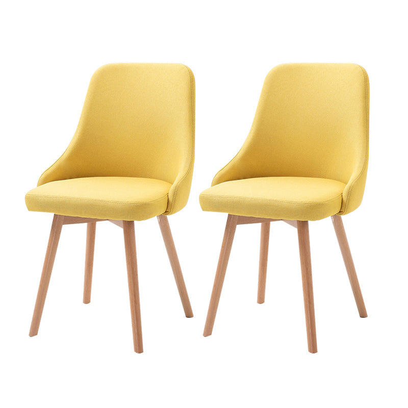 Upholstered Scandinavian Home Side Chair Matte Finish Parsons Dining Chair Lemon Yellow 2 Piece Set Clearhalo ' kitchen&dining_furn' 'Dining Chairs' 'Dining Tables & Seating' 'dining_chair' 'furn' 'furn_dining_chair' 'Furniture' 'furniture_dining_chair' 'Kitchen & Dining Furniture' 'kitchen' 4055356