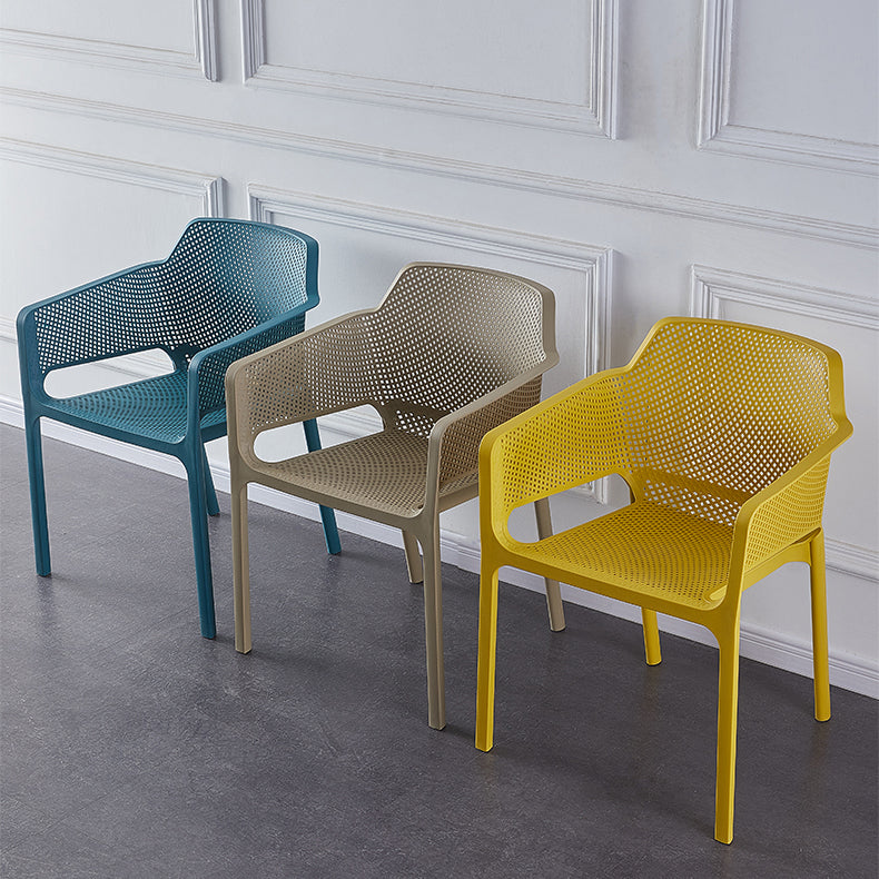 Contemporary Style Dining Room Chairs Stackable Arm Chairs with Plastic Legs Clearhalo ' kitchen&dining_furn' 'Dining Chairs' 'Dining Tables & Seating' 'dining_chair' 'furn' 'furn_dining_chair' 'Furniture' 'furniture_dining_chair' 'Kitchen & Dining Furniture' 'kitchen' 4055378