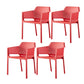 Contemporary Style Dining Room Chairs Stackable Arm Chairs with Plastic Legs Red 4 Piece Set Clearhalo ' kitchen&dining_furn' 'Dining Chairs' 'Dining Tables & Seating' 'dining_chair' 'furn' 'furn_dining_chair' 'Furniture' 'furniture_dining_chair' 'Kitchen & Dining Furniture' 'kitchen' 4055379
