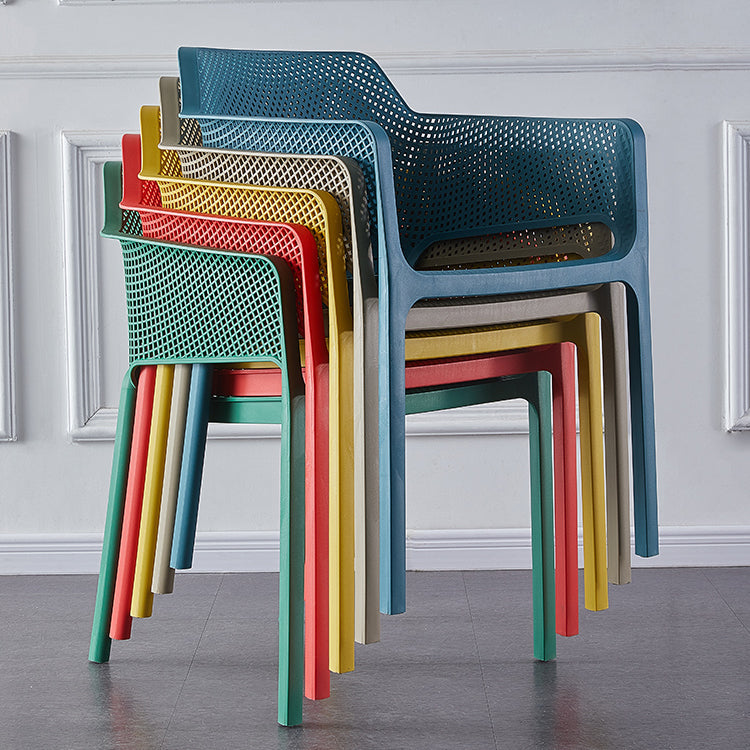 Contemporary Style Dining Room Chairs Stackable Arm Chairs with Plastic Legs Clearhalo ' kitchen&dining_furn' 'Dining Chairs' 'Dining Tables & Seating' 'dining_chair' 'furn' 'furn_dining_chair' 'Furniture' 'furniture_dining_chair' 'Kitchen & Dining Furniture' 'kitchen' 4055381