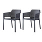 Contemporary Style Dining Room Chairs Stackable Arm Chairs with Plastic Legs Black 2 Piece Set Clearhalo ' kitchen&dining_furn' 'Dining Chairs' 'Dining Tables & Seating' 'dining_chair' 'furn' 'furn_dining_chair' 'Furniture' 'furniture_dining_chair' 'Kitchen & Dining Furniture' 'kitchen' 4055382
