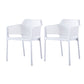 Contemporary Style Dining Room Chairs Stackable Arm Chairs with Plastic Legs White 2 Piece Set Clearhalo ' kitchen&dining_furn' 'Dining Chairs' 'Dining Tables & Seating' 'dining_chair' 'furn' 'furn_dining_chair' 'Furniture' 'furniture_dining_chair' 'Kitchen & Dining Furniture' 'kitchen' 4055389