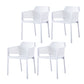 Contemporary Style Dining Room Chairs Stackable Arm Chairs with Plastic Legs White 4 Piece Set Clearhalo ' kitchen&dining_furn' 'Dining Chairs' 'Dining Tables & Seating' 'dining_chair' 'furn' 'furn_dining_chair' 'Furniture' 'furniture_dining_chair' 'Kitchen & Dining Furniture' 'kitchen' 4055391