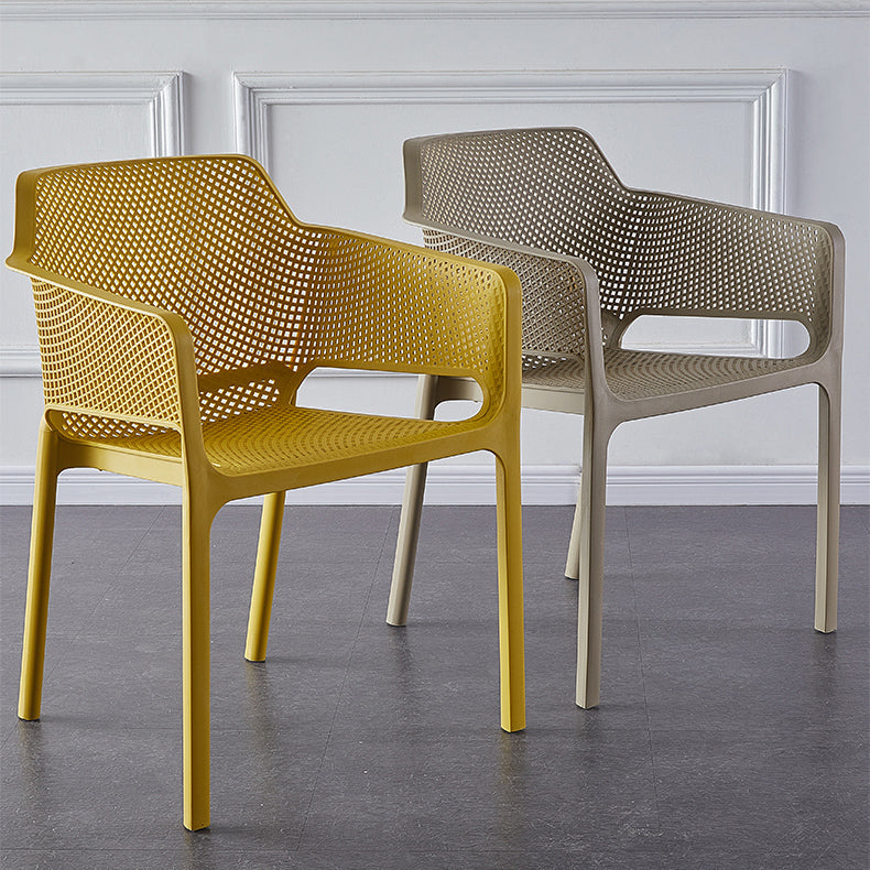 Contemporary Style Dining Room Chairs Stackable Arm Chairs with Plastic Legs Clearhalo ' kitchen&dining_furn' 'Dining Chairs' 'Dining Tables & Seating' 'dining_chair' 'furn' 'furn_dining_chair' 'Furniture' 'furniture_dining_chair' 'Kitchen & Dining Furniture' 'kitchen' 4055394