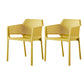 Contemporary Style Dining Room Chairs Stackable Arm Chairs with Plastic Legs Ginger 2 Piece Set Clearhalo ' kitchen&dining_furn' 'Dining Chairs' 'Dining Tables & Seating' 'dining_chair' 'furn' 'furn_dining_chair' 'Furniture' 'furniture_dining_chair' 'Kitchen & Dining Furniture' 'kitchen' 4055399