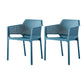 Contemporary Style Dining Room Chairs Stackable Arm Chairs with Plastic Legs Peacock Blue 2 Piece Set Clearhalo ' kitchen&dining_furn' 'Dining Chairs' 'Dining Tables & Seating' 'dining_chair' 'furn' 'furn_dining_chair' 'Furniture' 'furniture_dining_chair' 'Kitchen & Dining Furniture' 'kitchen' 4055402