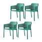 Contemporary Style Dining Room Chairs Stackable Arm Chairs with Plastic Legs Blackish Green 4 Piece Set Clearhalo ' kitchen&dining_furn' 'Dining Chairs' 'Dining Tables & Seating' 'dining_chair' 'furn' 'furn_dining_chair' 'Furniture' 'furniture_dining_chair' 'Kitchen & Dining Furniture' 'kitchen' 4055406