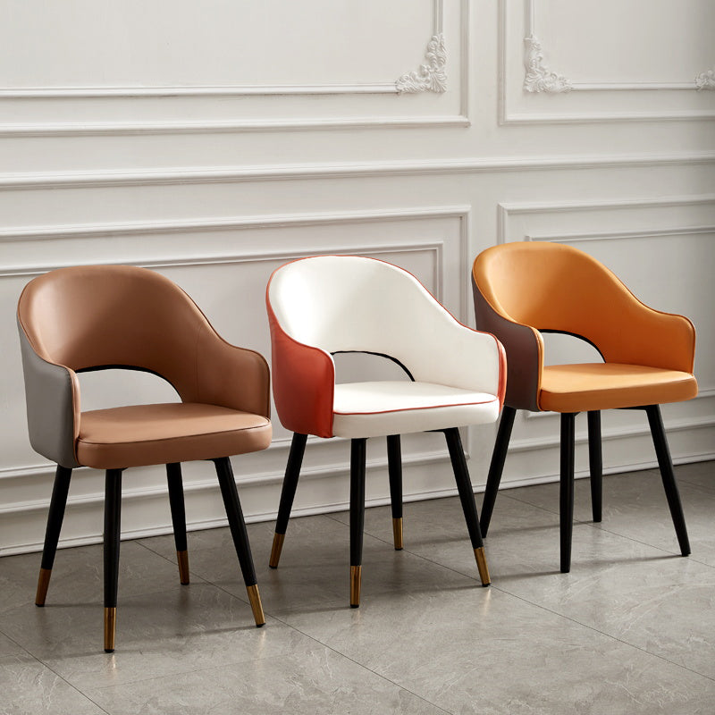 Nordic Style Metal Dining Chairs Dining Open Back Arm Side Chair for Kitchen Clearhalo ' kitchen&dining_furn' 'Dining Chairs' 'Dining Tables & Seating' 'dining_chair' 'furn' 'furn_dining_chair' 'Furniture' 'furniture_dining_chair' 'Kitchen & Dining Furniture' 'kitchen' 4055408