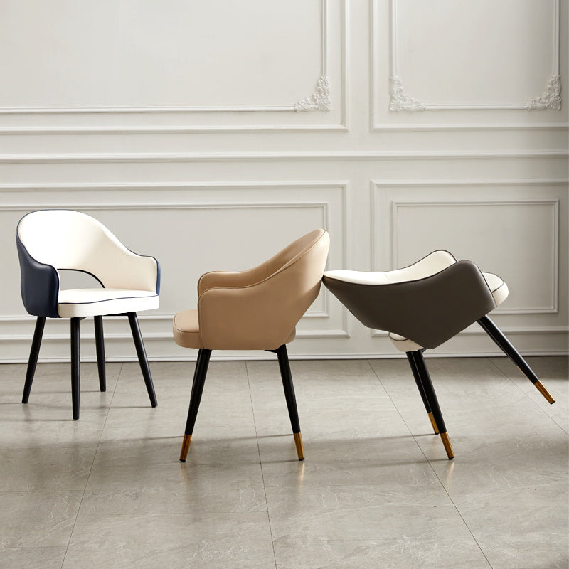 Nordic Style Metal Dining Chairs Dining Open Back Arm Side Chair for Kitchen Clearhalo ' kitchen&dining_furn' 'Dining Chairs' 'Dining Tables & Seating' 'dining_chair' 'furn' 'furn_dining_chair' 'Furniture' 'furniture_dining_chair' 'Kitchen & Dining Furniture' 'kitchen' 4055410